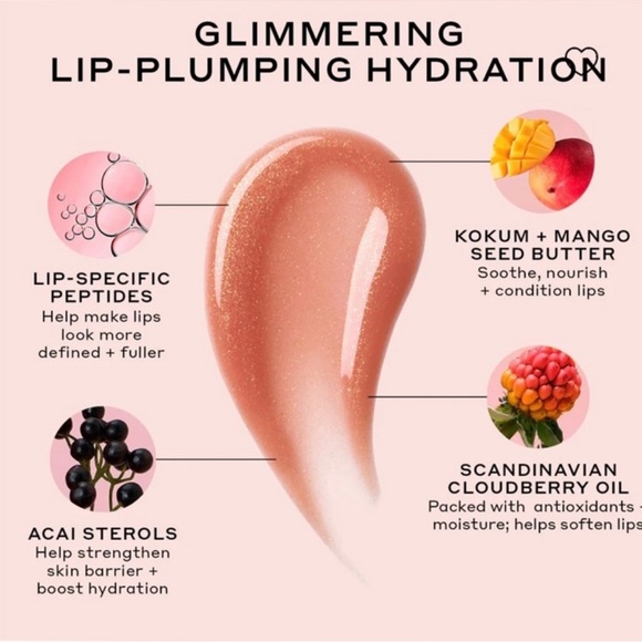 OleHendriksen Glimmer Pout Preserve Hydrating Peptide Lip Treatment Strawberry - Picture 2 of 11
